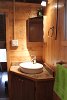 Vanity in the bathroom (running water but cold water only, electric kettle for hot water)