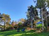 Lime yurt and its private gazebo, the one with the largest open space