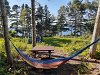 Each yurt has a hammock, fire place, BBQ and picnic table